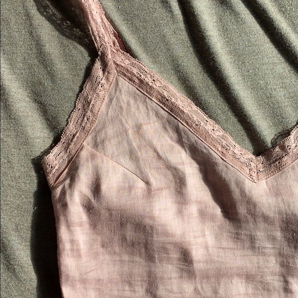 Reformation linen pink top XS